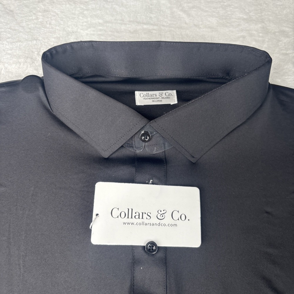 Collars and Co Featherweight Relaxed Collar Polo Shirt Mens 3XL Black NWT